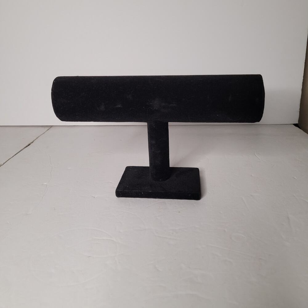Elegant Black Velvet T-Bar Bracelet Holder Stand Jewelry Display